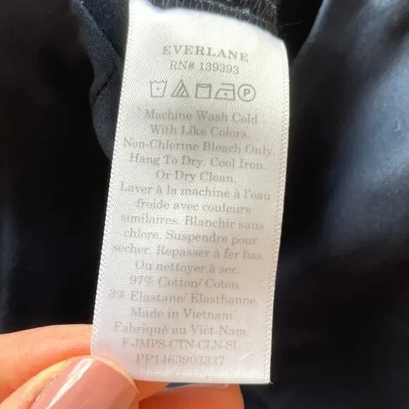 Everlane The Structured Cotton Jumpsuit In Navy Blue Size 6 New - Picture 13 of 13